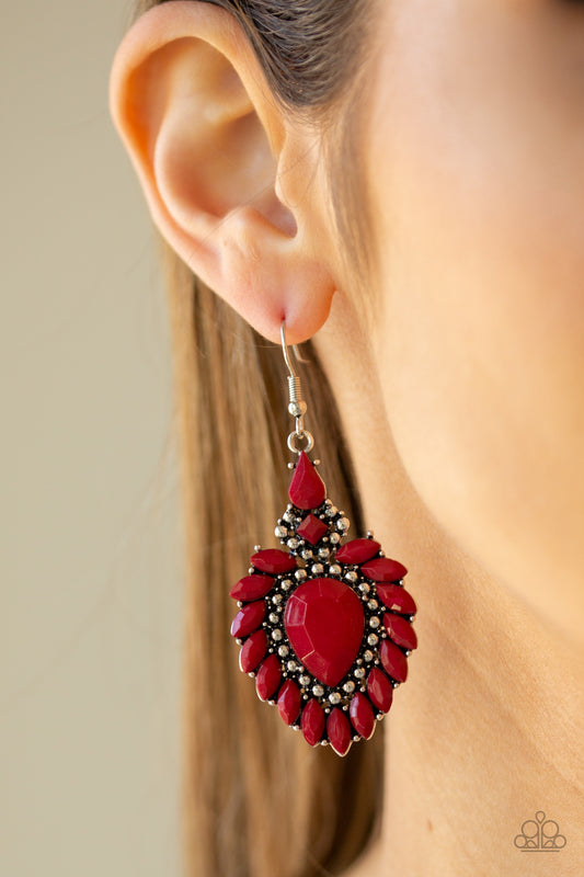 Paparazzi The LIONESS Den - Red Earrings