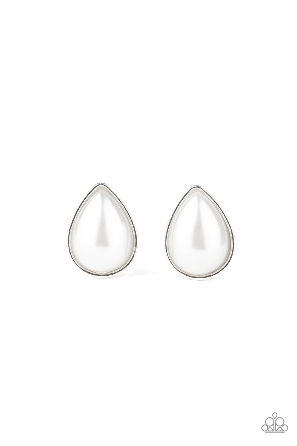 SHEER Enough - White Post Earrings