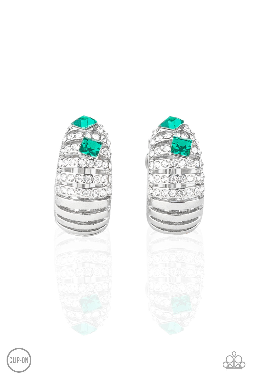 Paparazzi Bank Tank - Green Clip-On Earrings