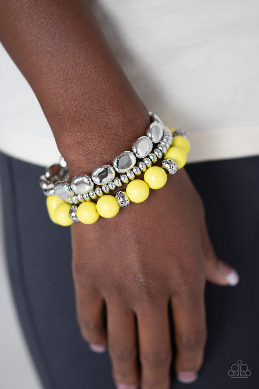 Paparazzi Prismatic Pop - Yellow Bracelet
