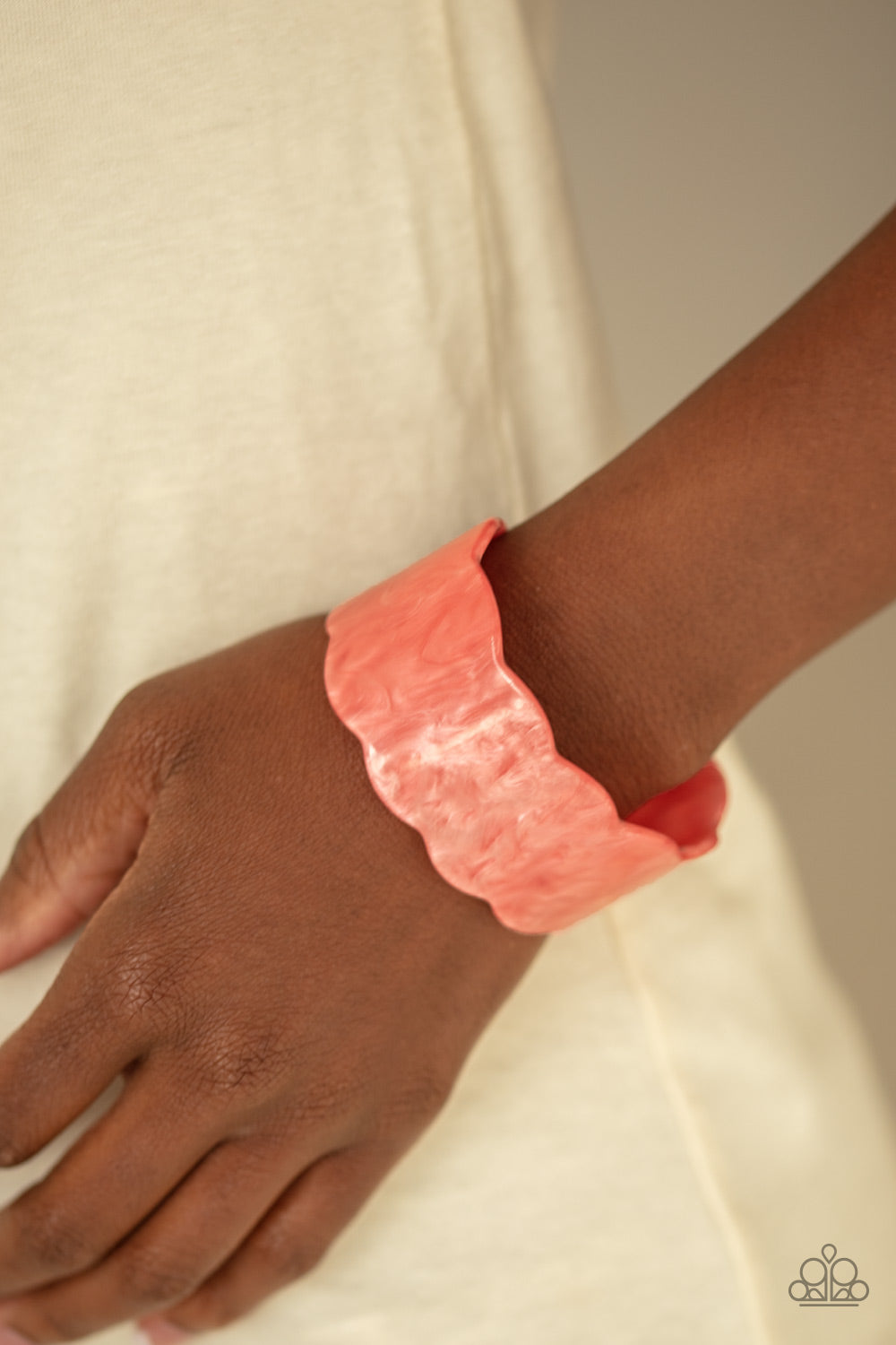 Paparazzi Retro Ruffle - Orange Bracelet