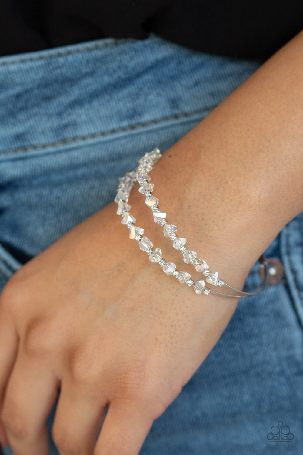 Prismatic Posh - White Bracelet