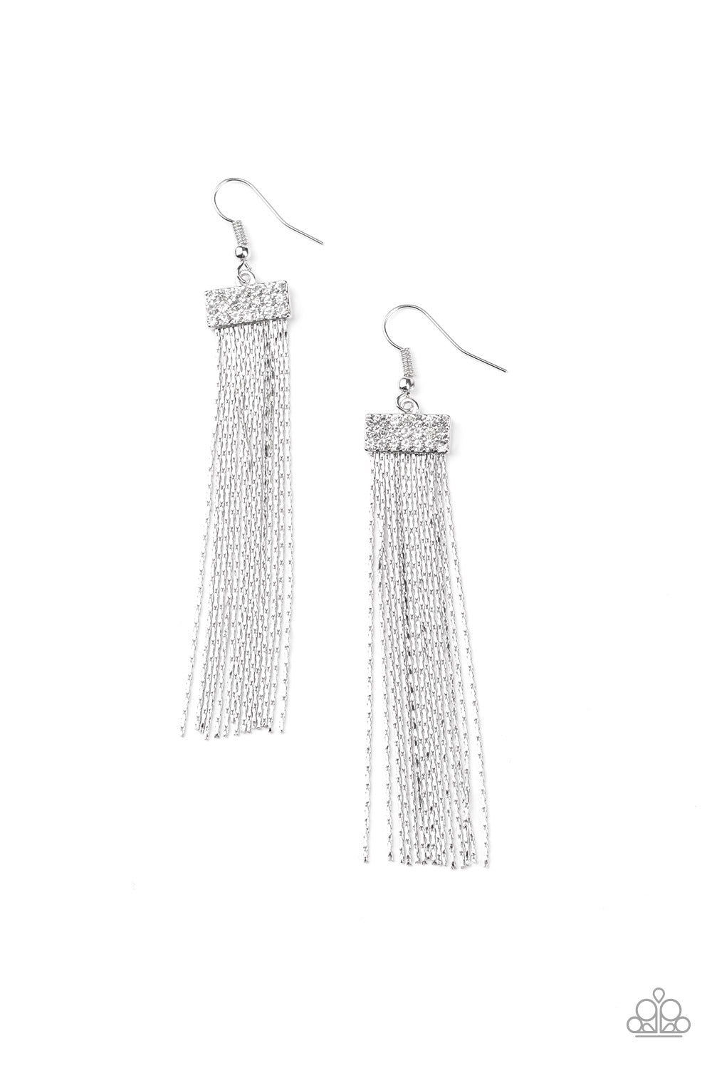 Twinkling Tapestry - White Earrings