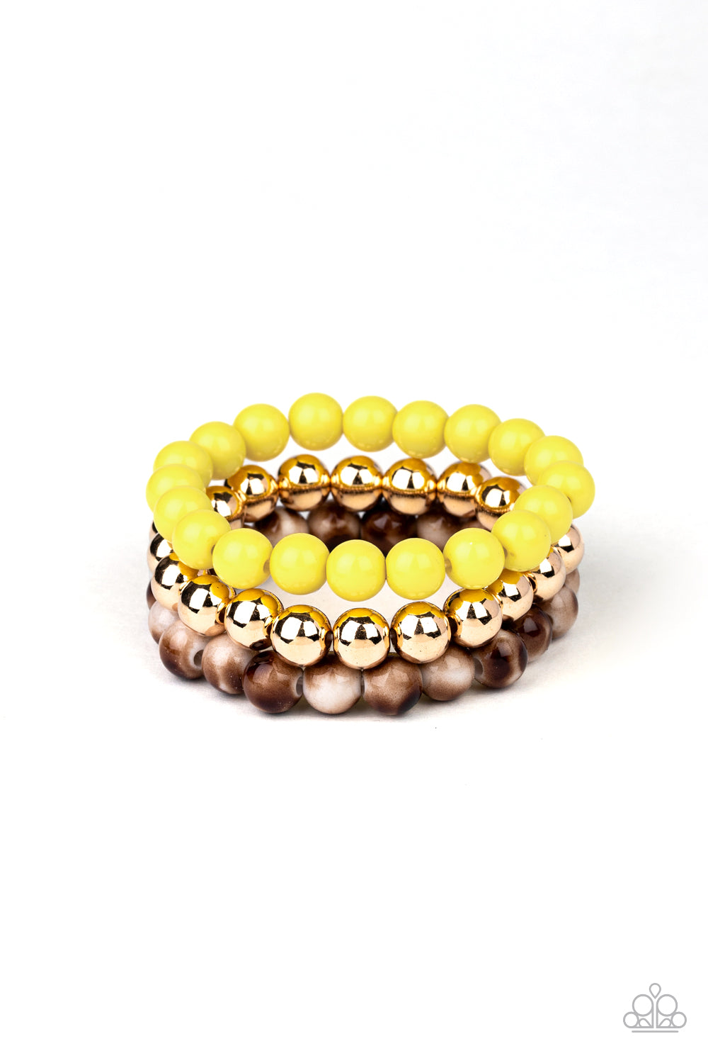 Paparazzi Courageously Couture - Yellow Bracelet