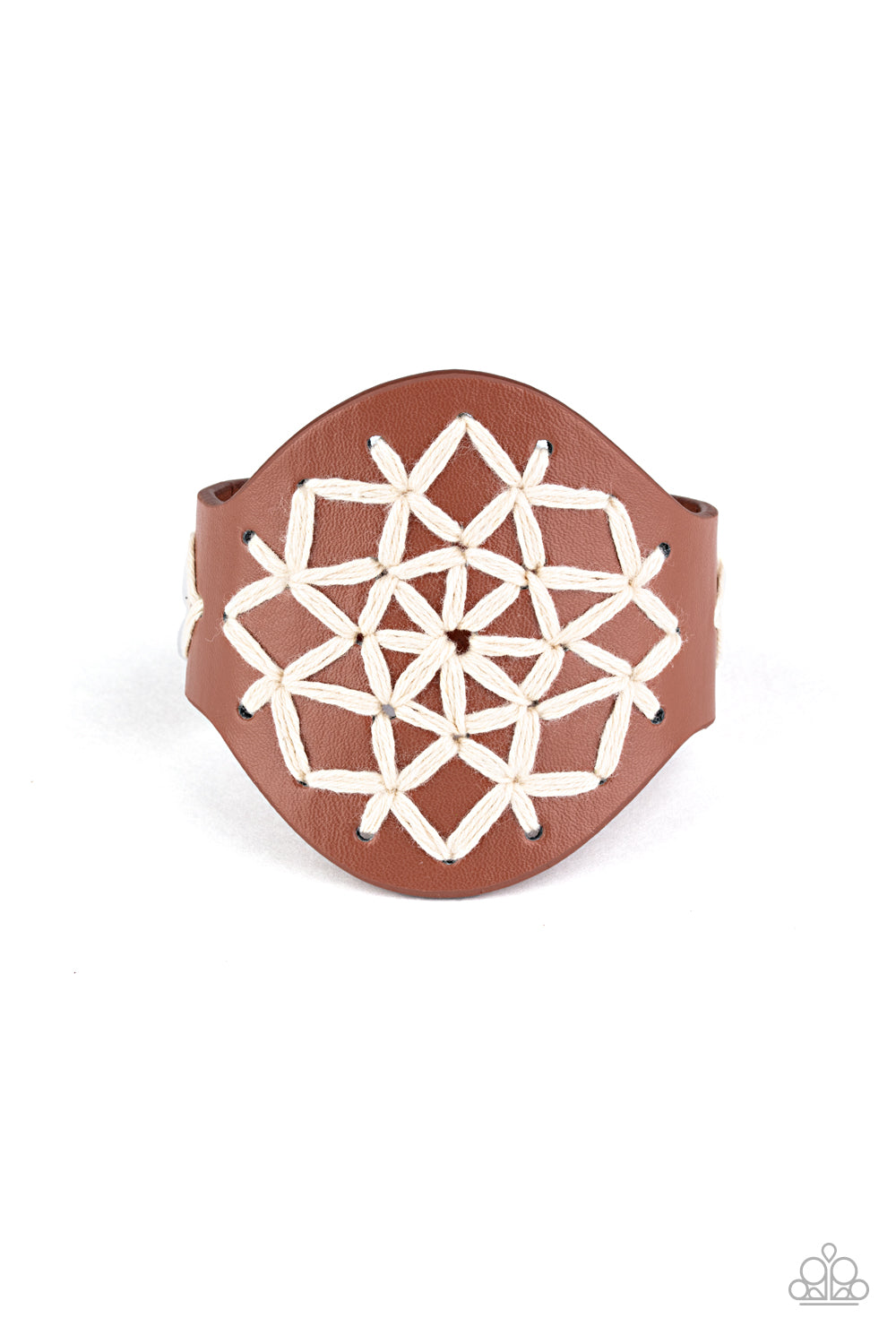 Paparazzi A Cross-Stitch In Time - Brown Urban Bracelet