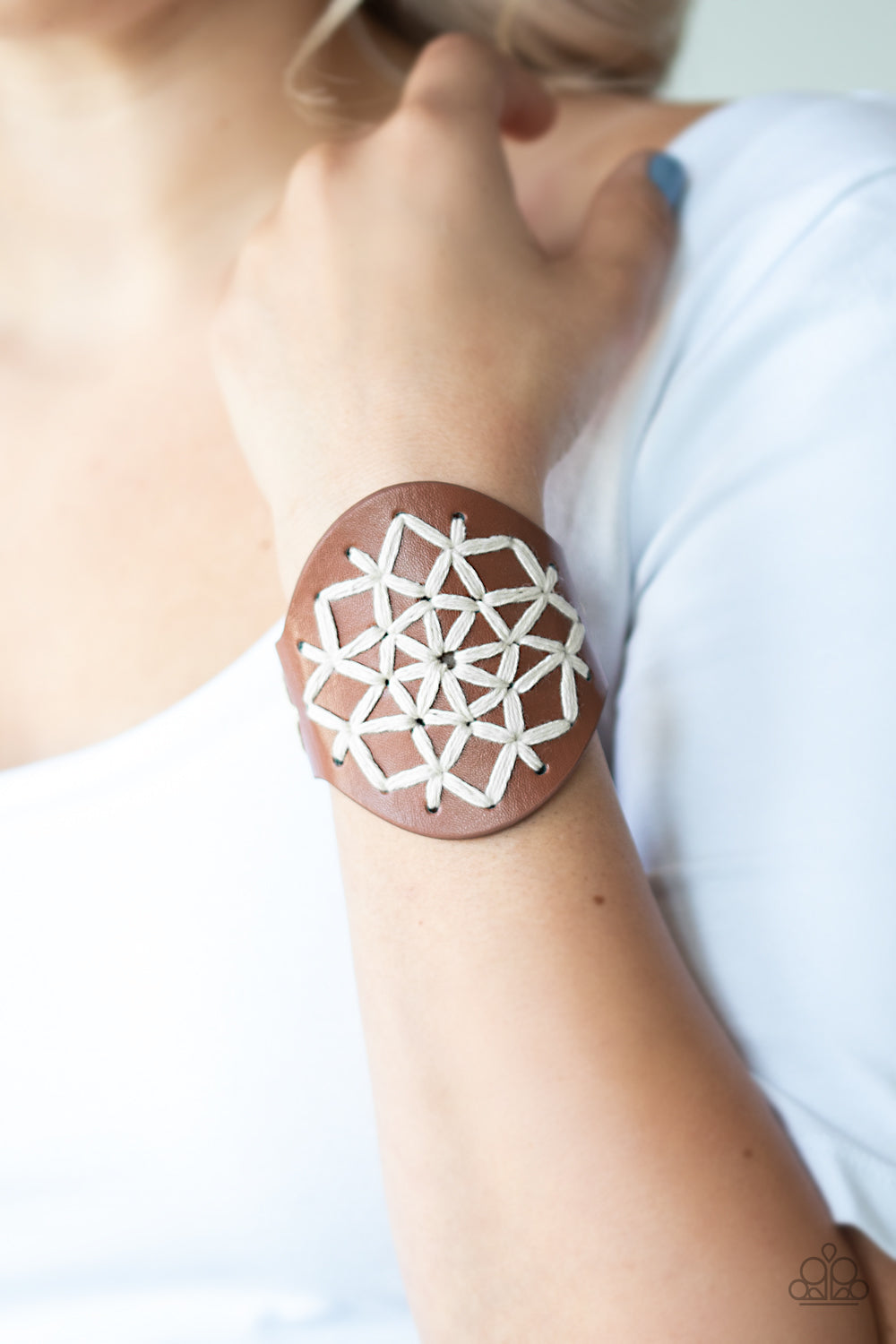 Paparazzi A Cross-Stitch In Time - Brown Urban Bracelet