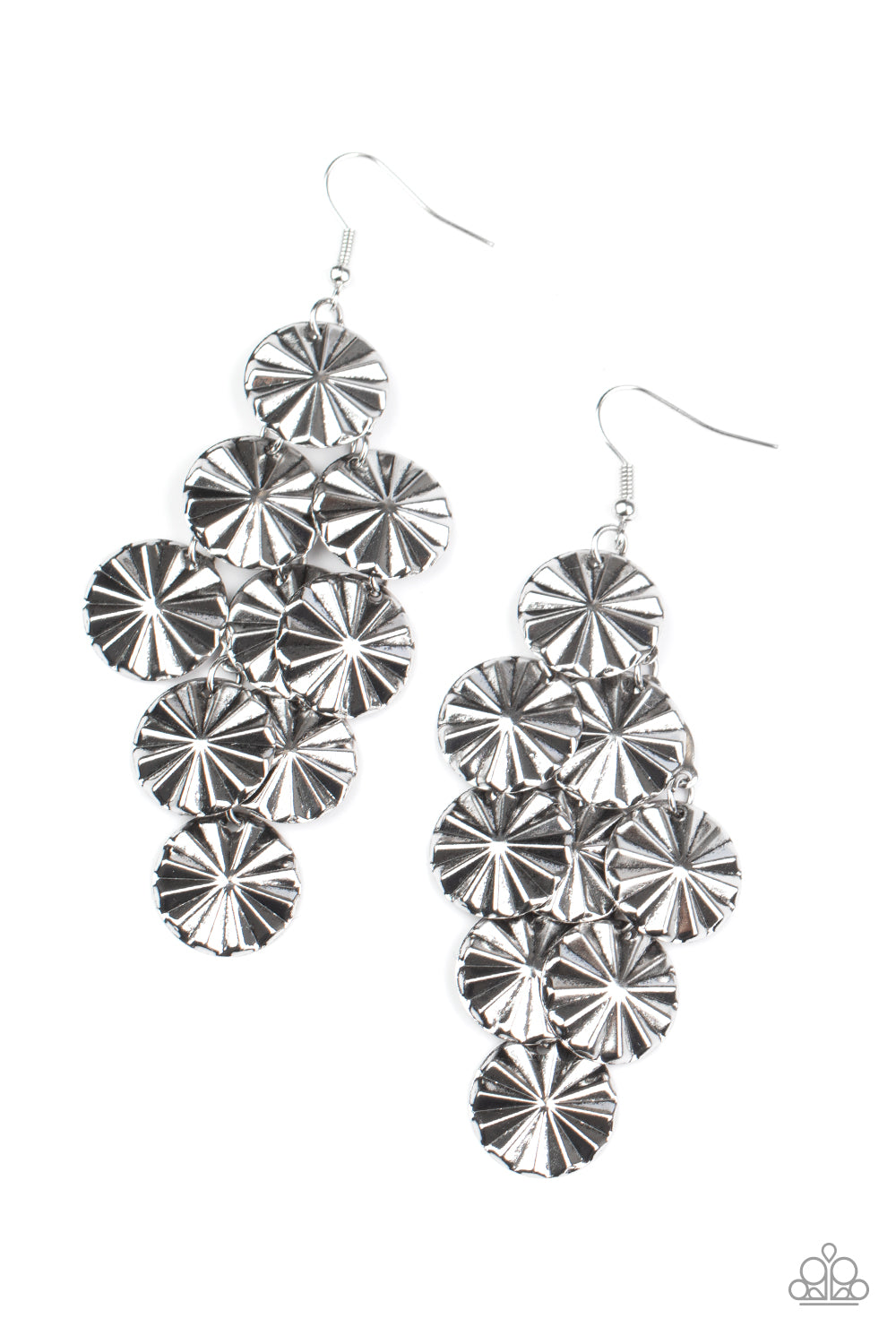 Paparazzi Star Spangled Shine - Silver Earrings