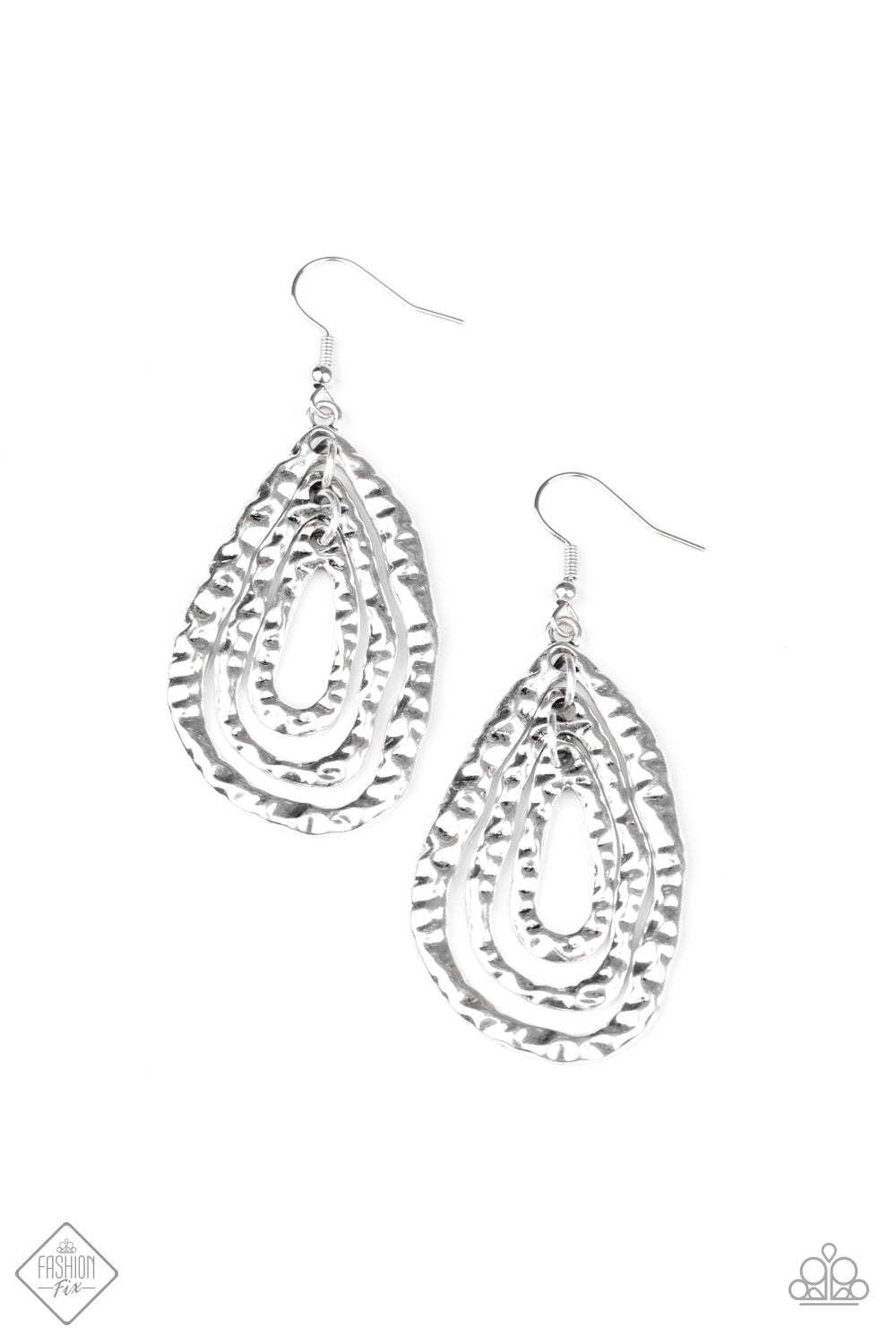 Paparazzi Metallic Meltdown - Silver Earrings