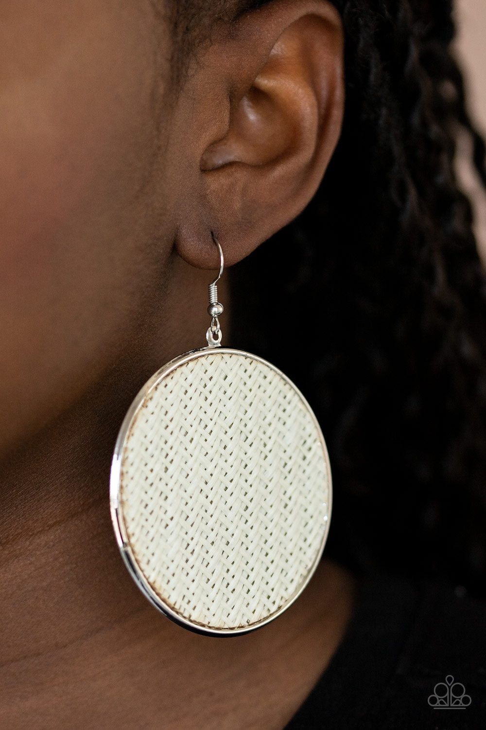 Wonderfully Woven - White Earrings