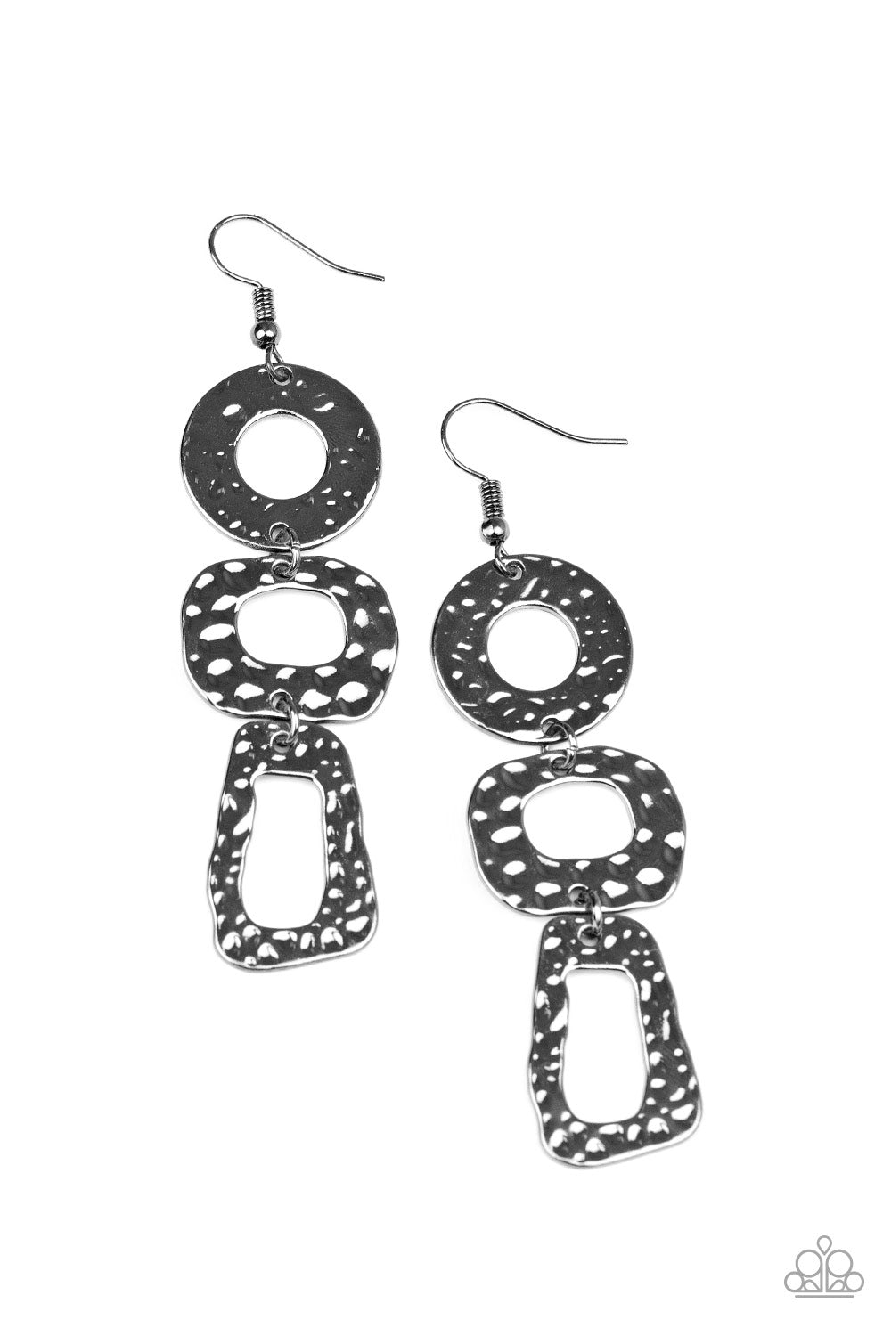 Paparazzi Prehistoric Prowl - Black Earrings