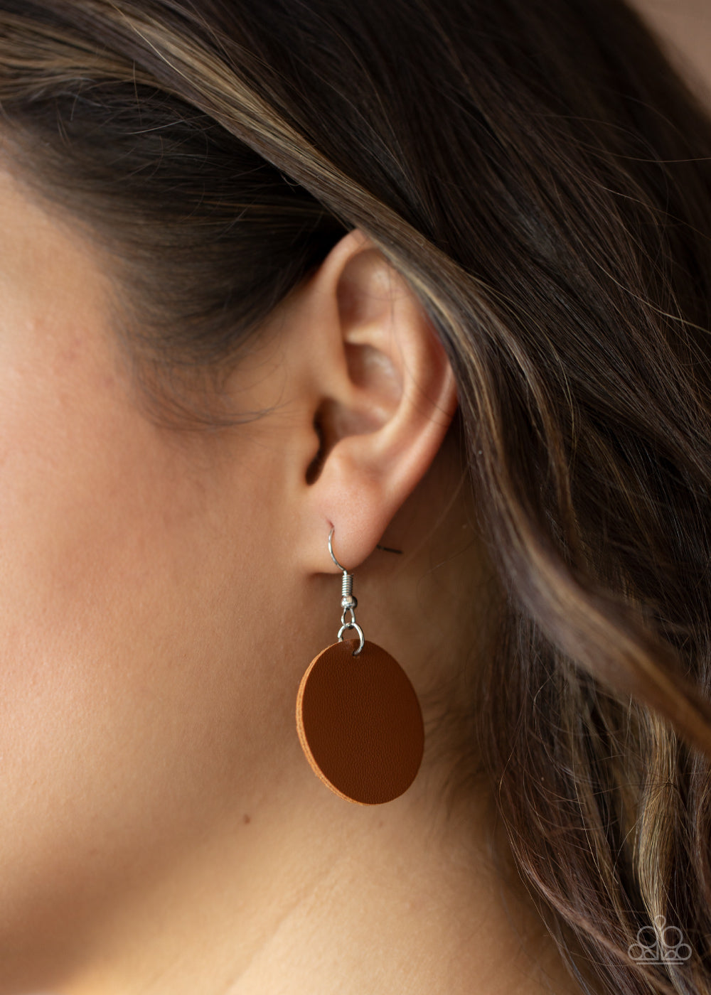 Paparazzi Sooner or LEATHER - Brown Necklace