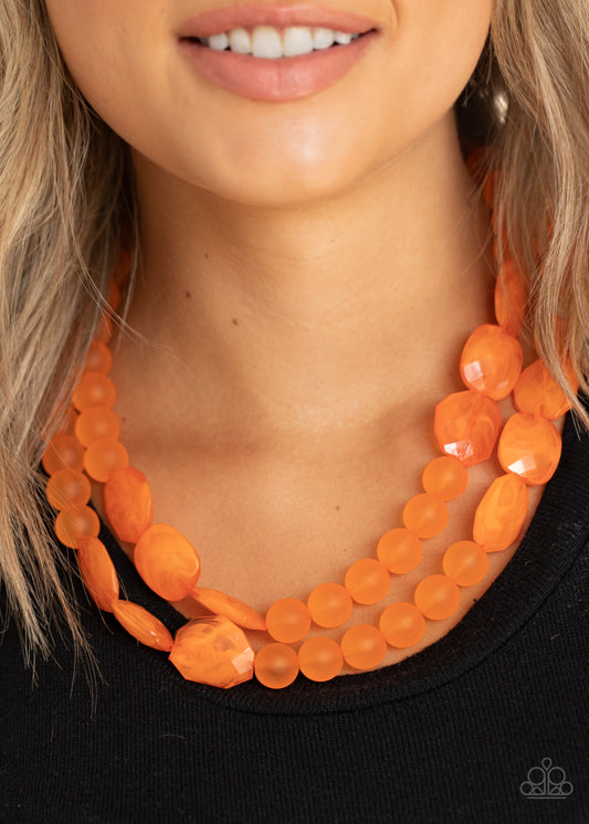 Paparazzi Arctic Art - Orange Necklace