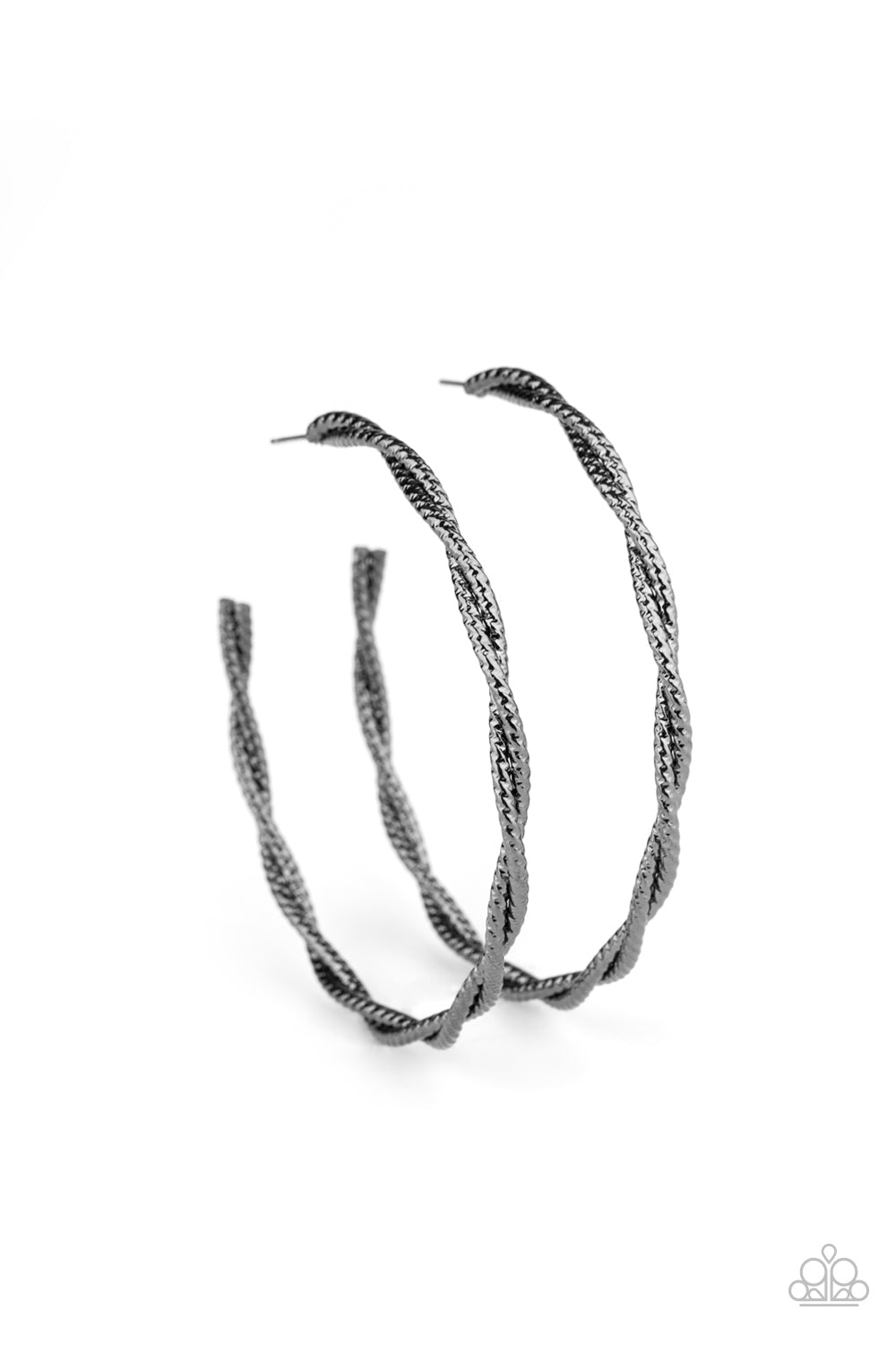 Totally Throttled - Black Hoop Earrings