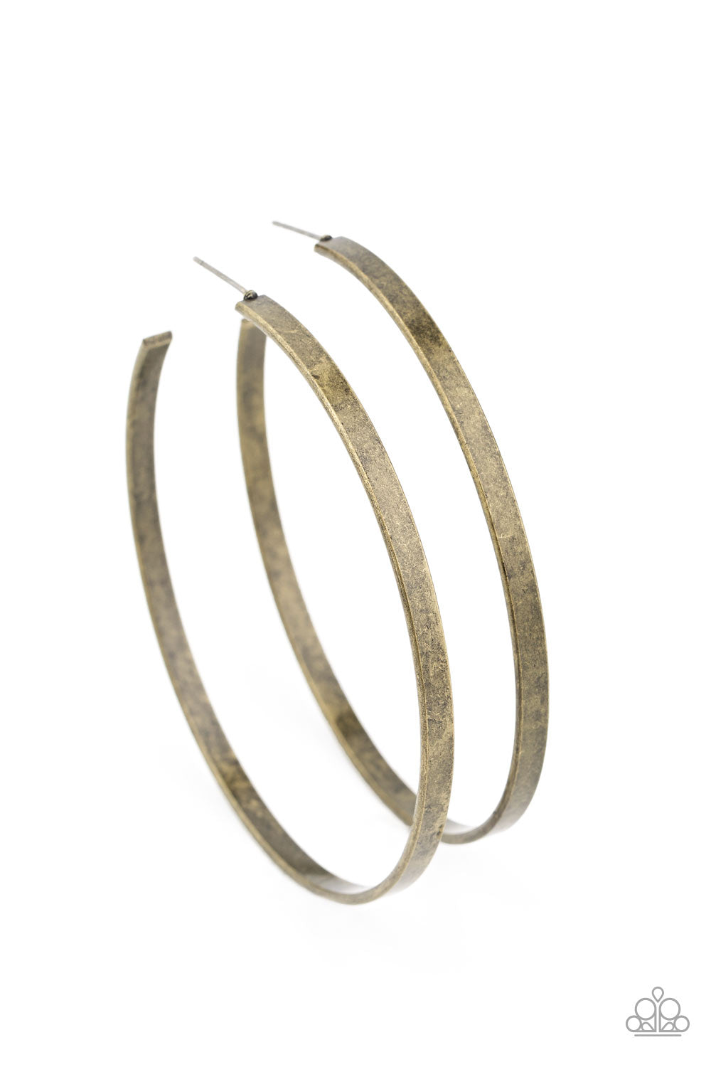 Paparazzi Lean Into The Curves - Brass Hoop Earrings