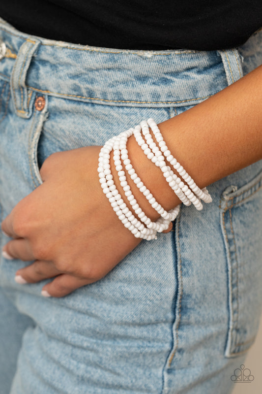 Paparazzi Thank Me LAYER - White Bracelet