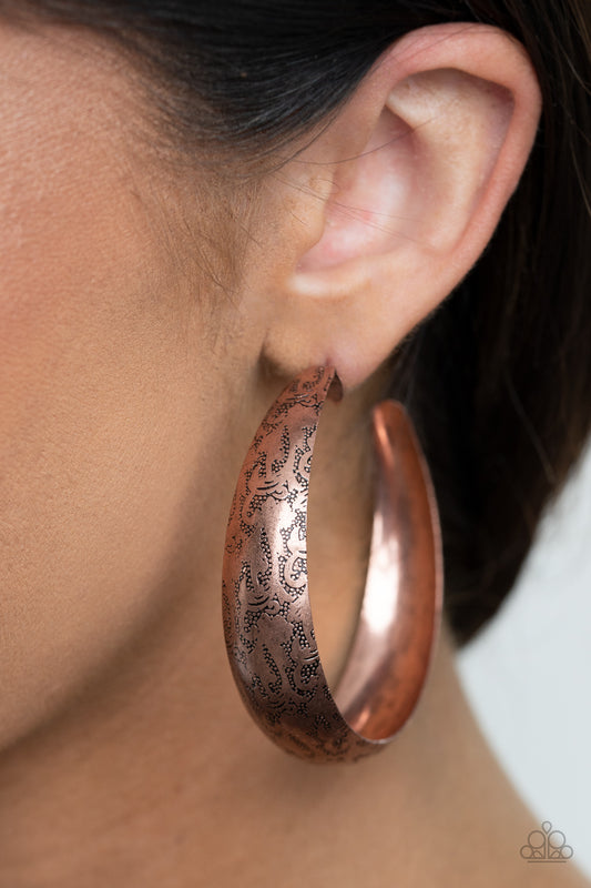 Paparazzi Sahara Sandstorm - Copper Hoop Earrings