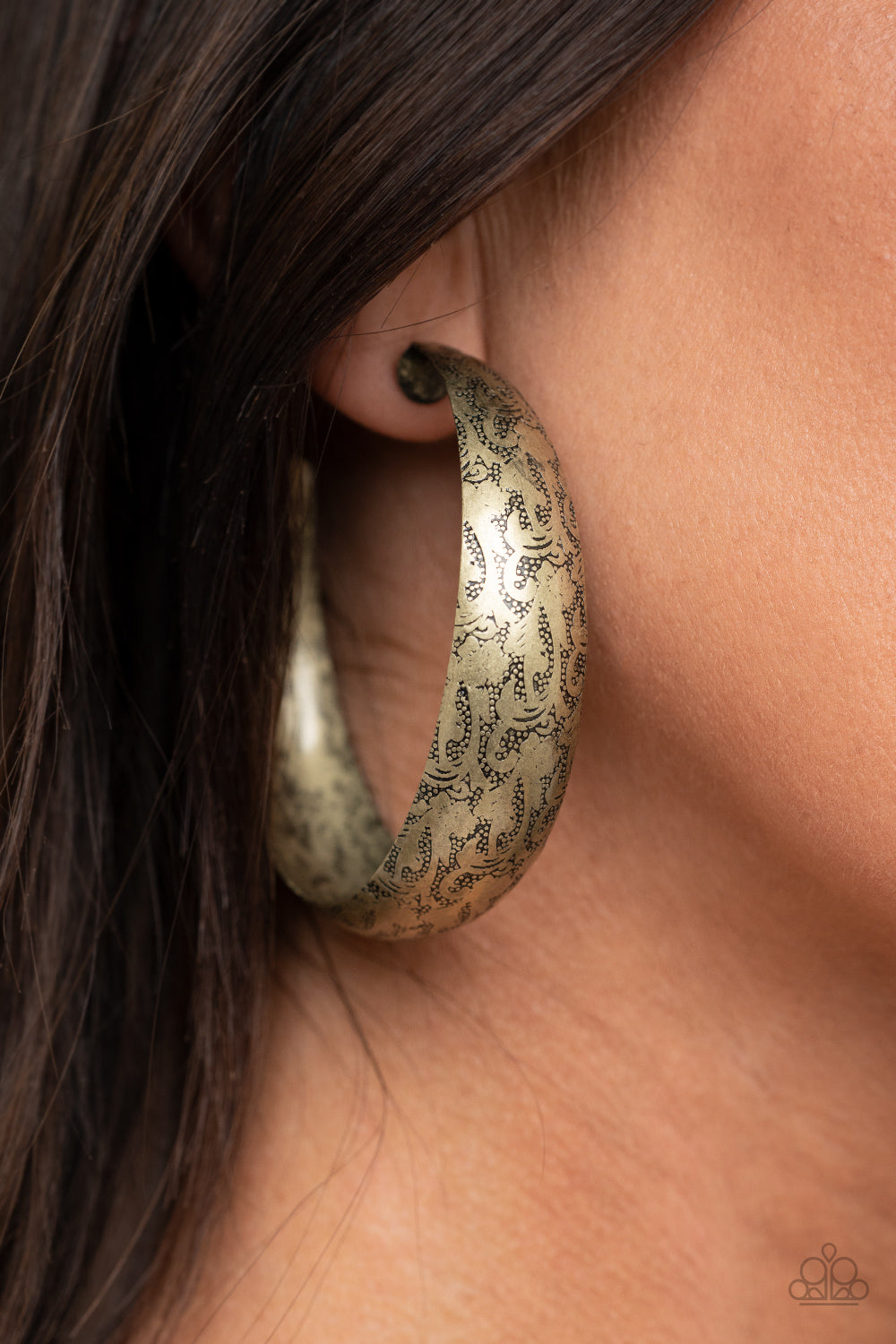 Paparazzi Sahara Sandstorm - Brass Hoop Earrings