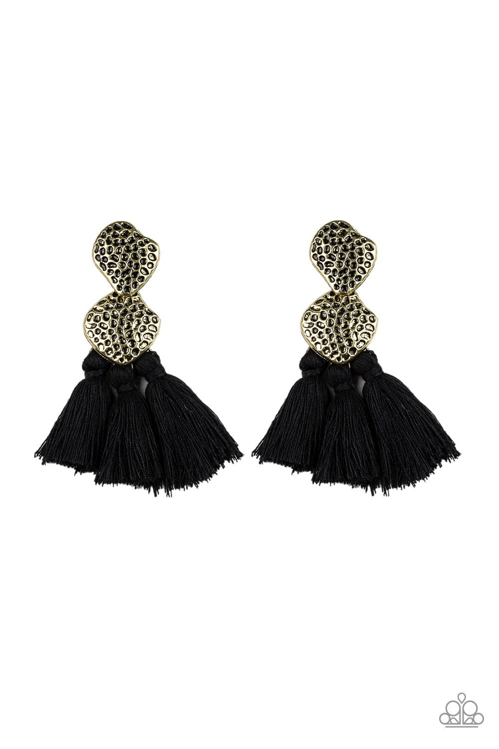 Paparazzi Tenacious Tassel - Black Earrings