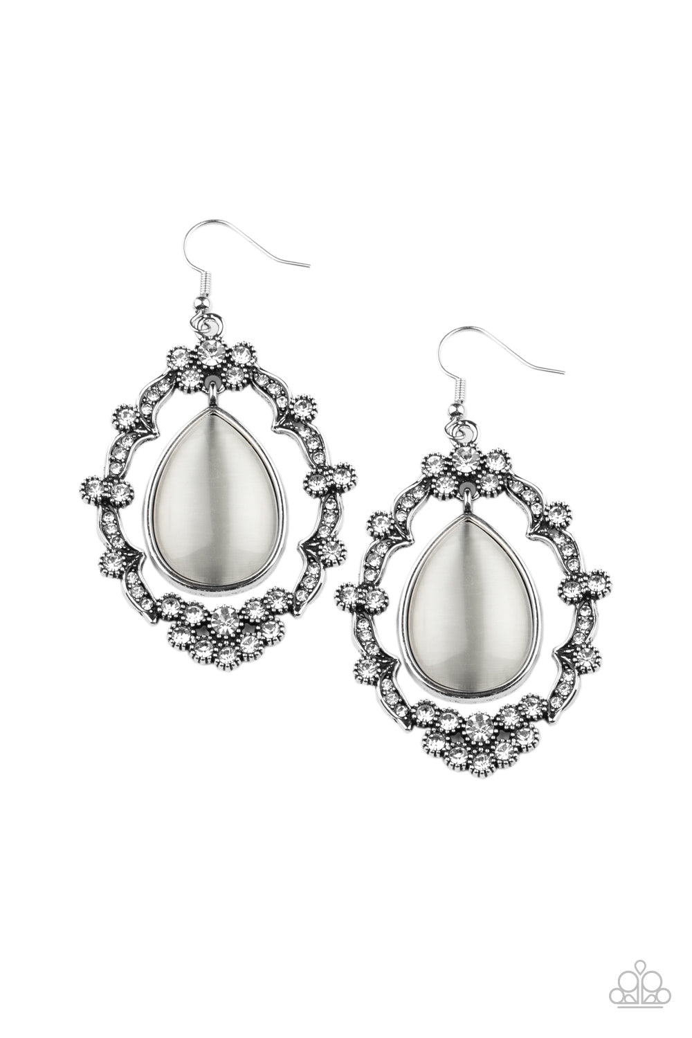 Icy Eden - White Earrings