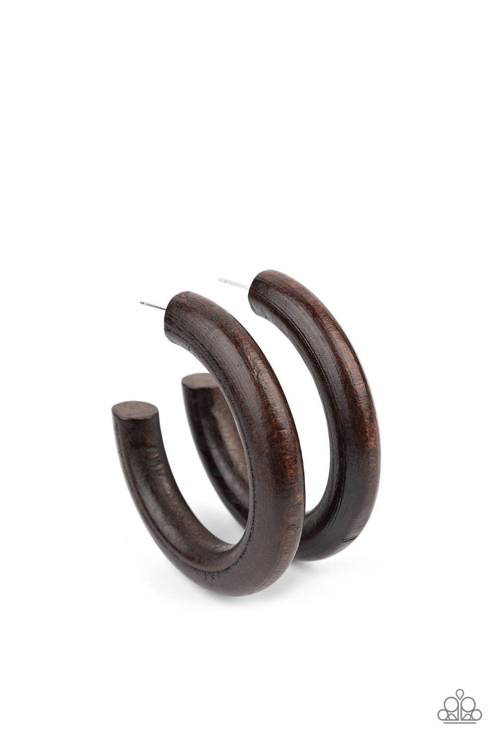 Paparazzi Woodsy Wonder - Brown Hoop Earrings
