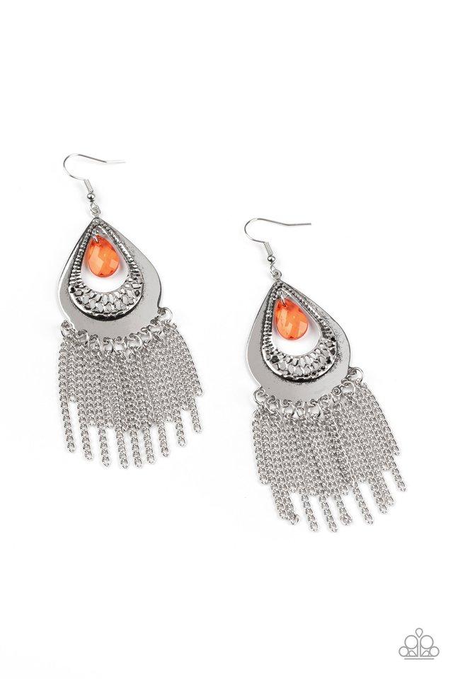 Paparazzi Scattered Storms - Orange Earrings