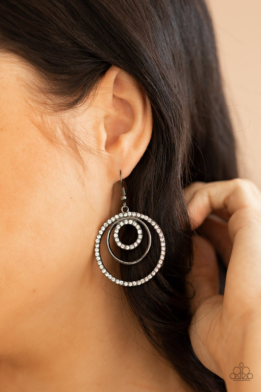 Paparazzi Bodaciously Bubbly - Black Earrings