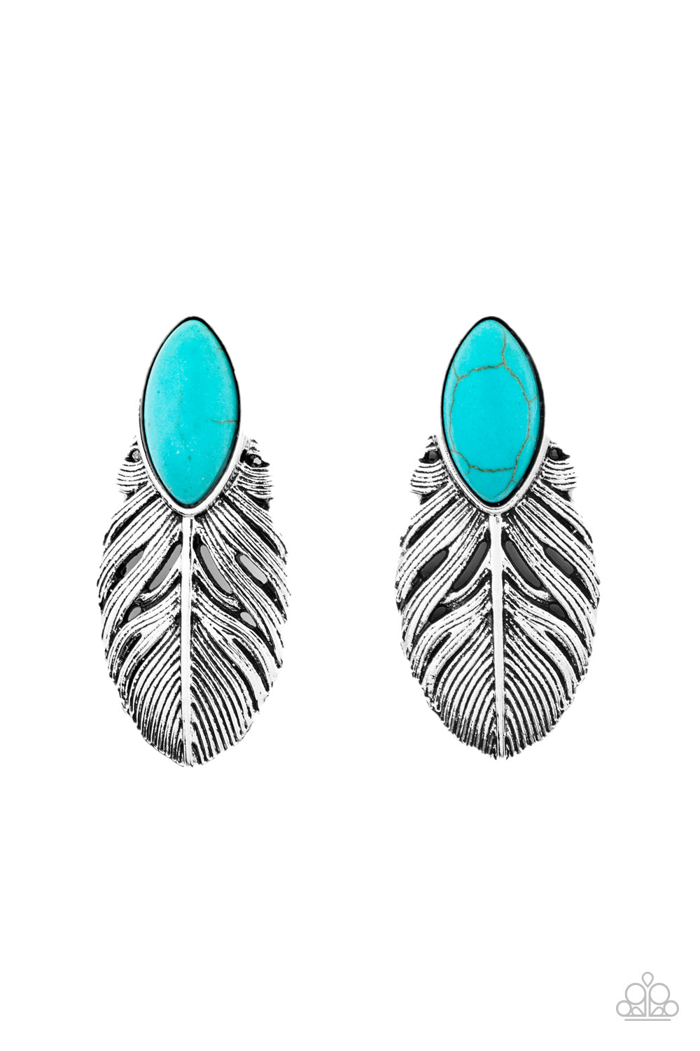 Paparazzi Rural Roadrunner - Blue Post Earrings