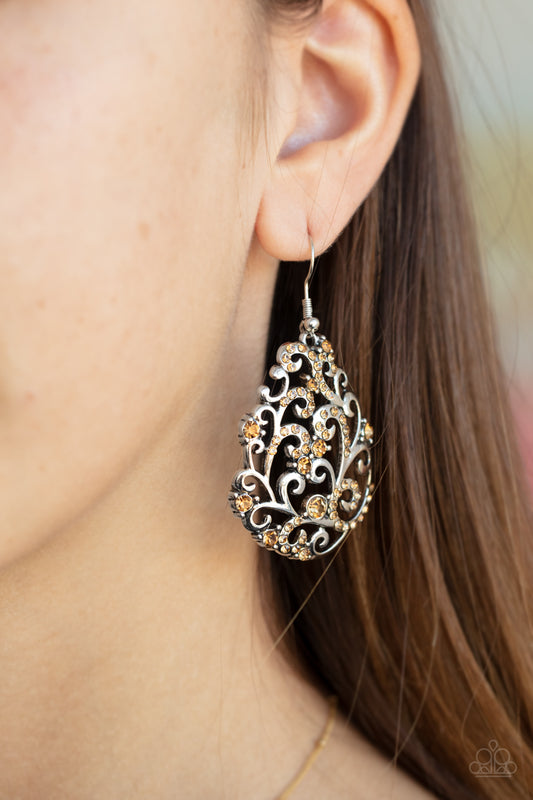 Paparazzi Winter Garden - Brown Earrings