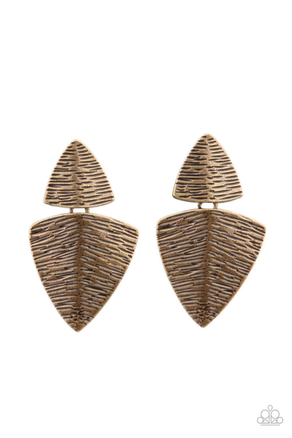 Paparazzi PRIMAL Factors - Brass Post Earrings