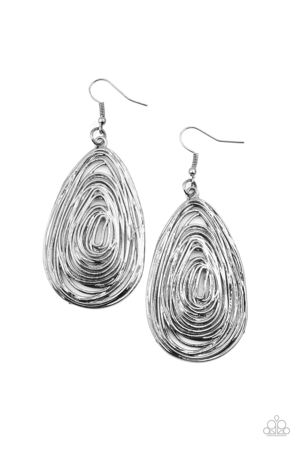 Rural Ripples - Black Earrings