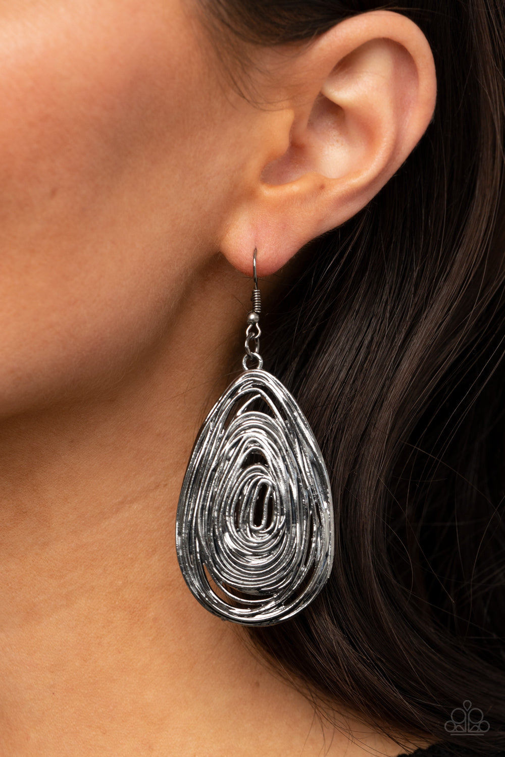 Rural Ripples - Black Earrings