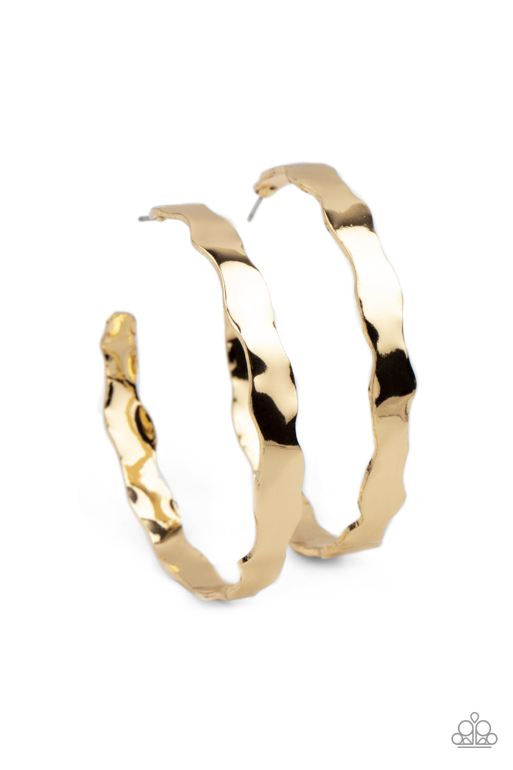 Paparazzi Exhilarated Edge - Gold Hoop Earrings