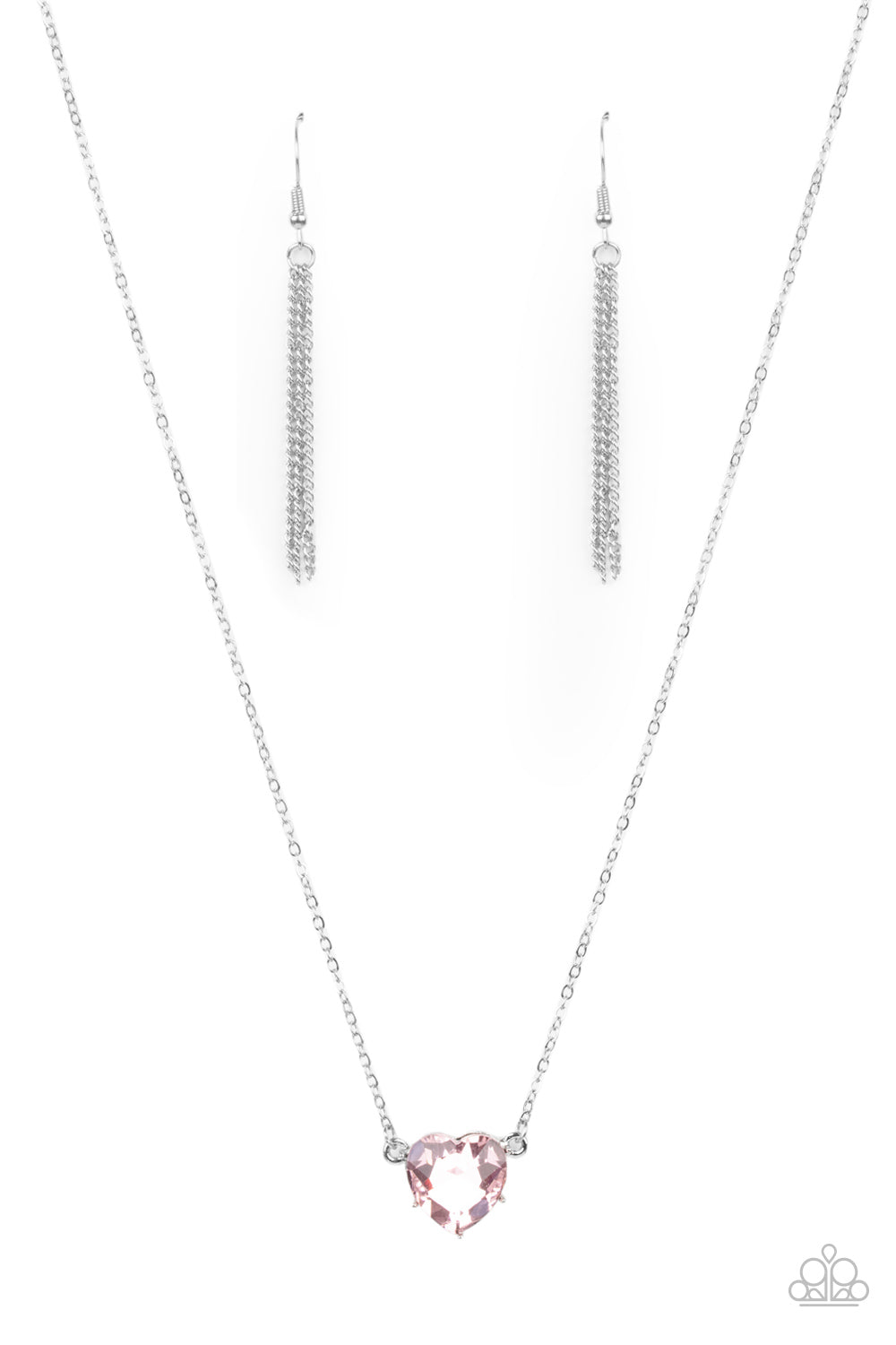 She Works HEART For The Money - Pink Necklace