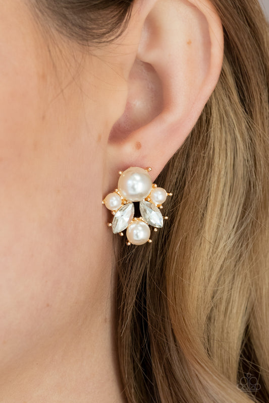 Paparazzi Royal Reverie - Gold Post Earrings