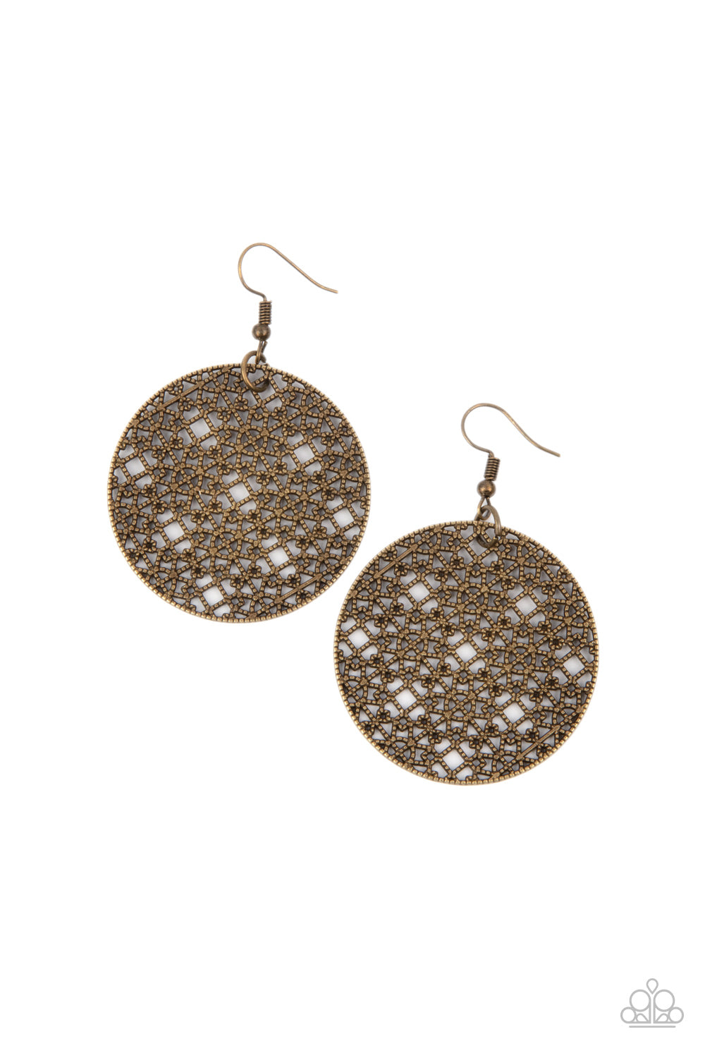 Paparazzi Metallic Mosaic - Brass Earrings
