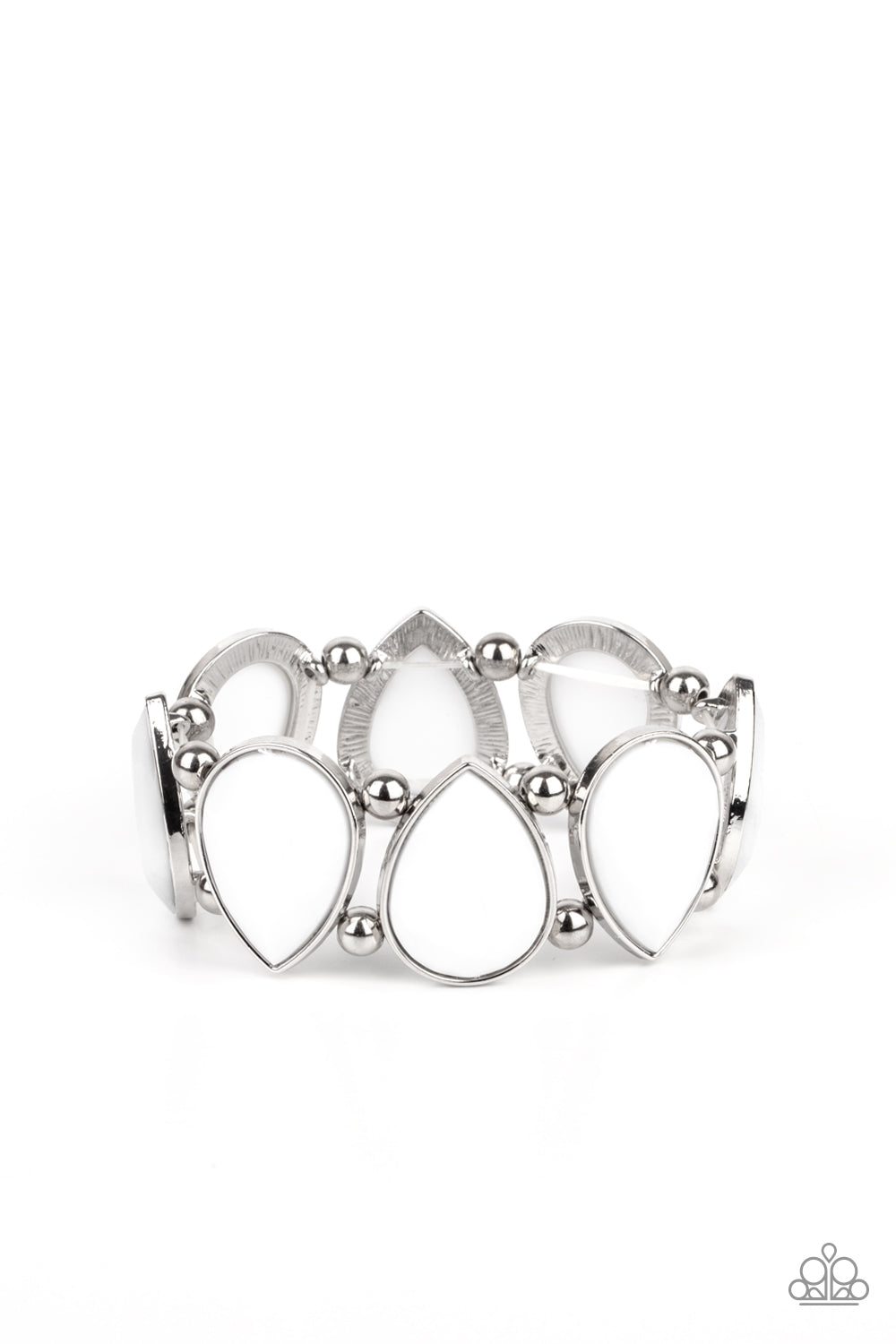 Paparazzi Flamboyant Tease - White Bracelet