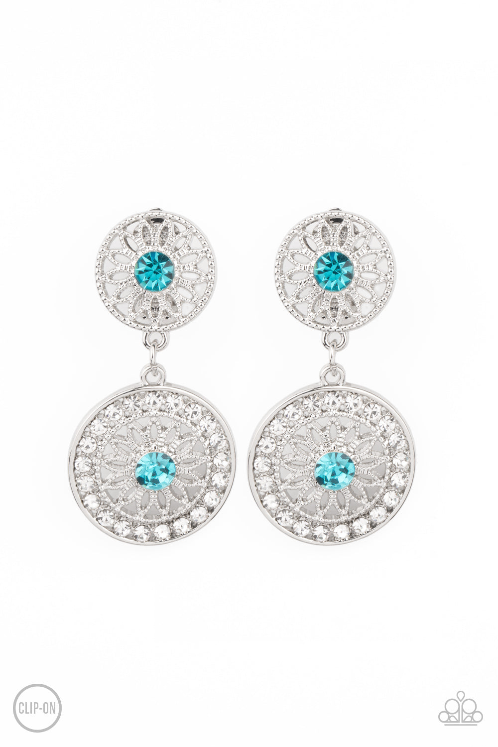Paparazzi Life of The Garden Party - Blue Clip On Earrings