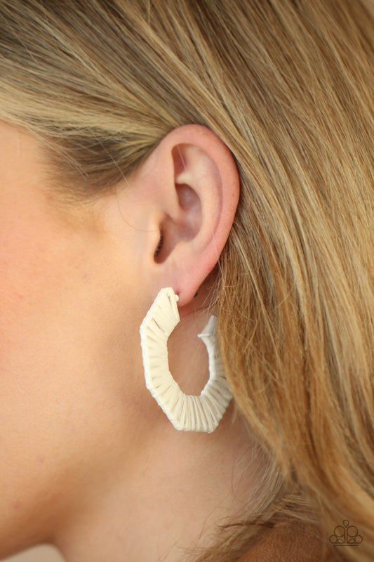Paparazzi Fabulously Fiesta - White Earrings