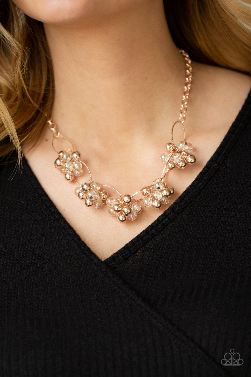Paparazzi Effervescent Ensemble - Rose Gold Necklace