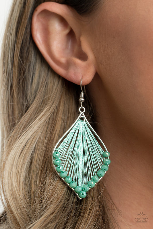 Paparazzi Pulling at My HARP-strings - Green Earrings