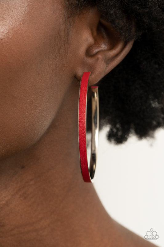 Paparazzi Fearless Flavor - Red Hoop Earrings