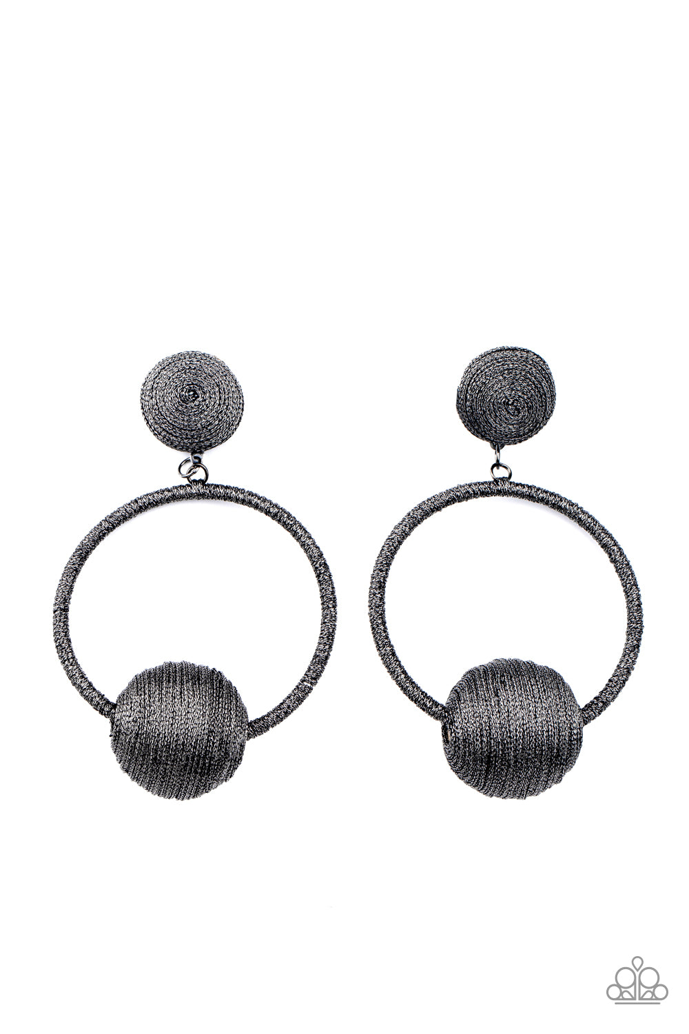 Paparazzi Social Sphere - Black Earrings
