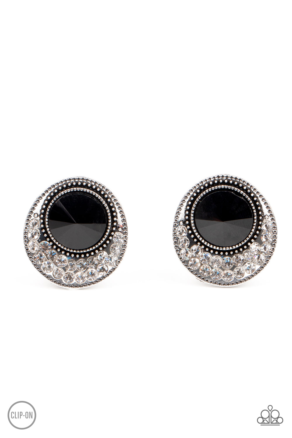 Paparazzi Off The RICHER-Scale - Black Clip On Earrings