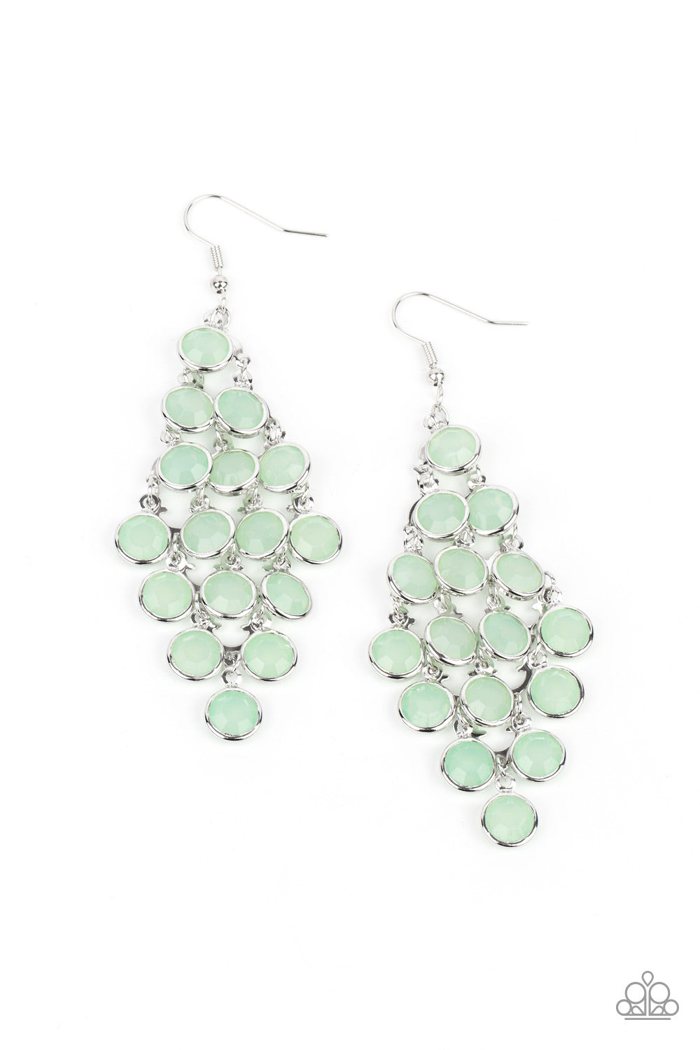 Paparazzi With All DEW Respect - Green Earrings