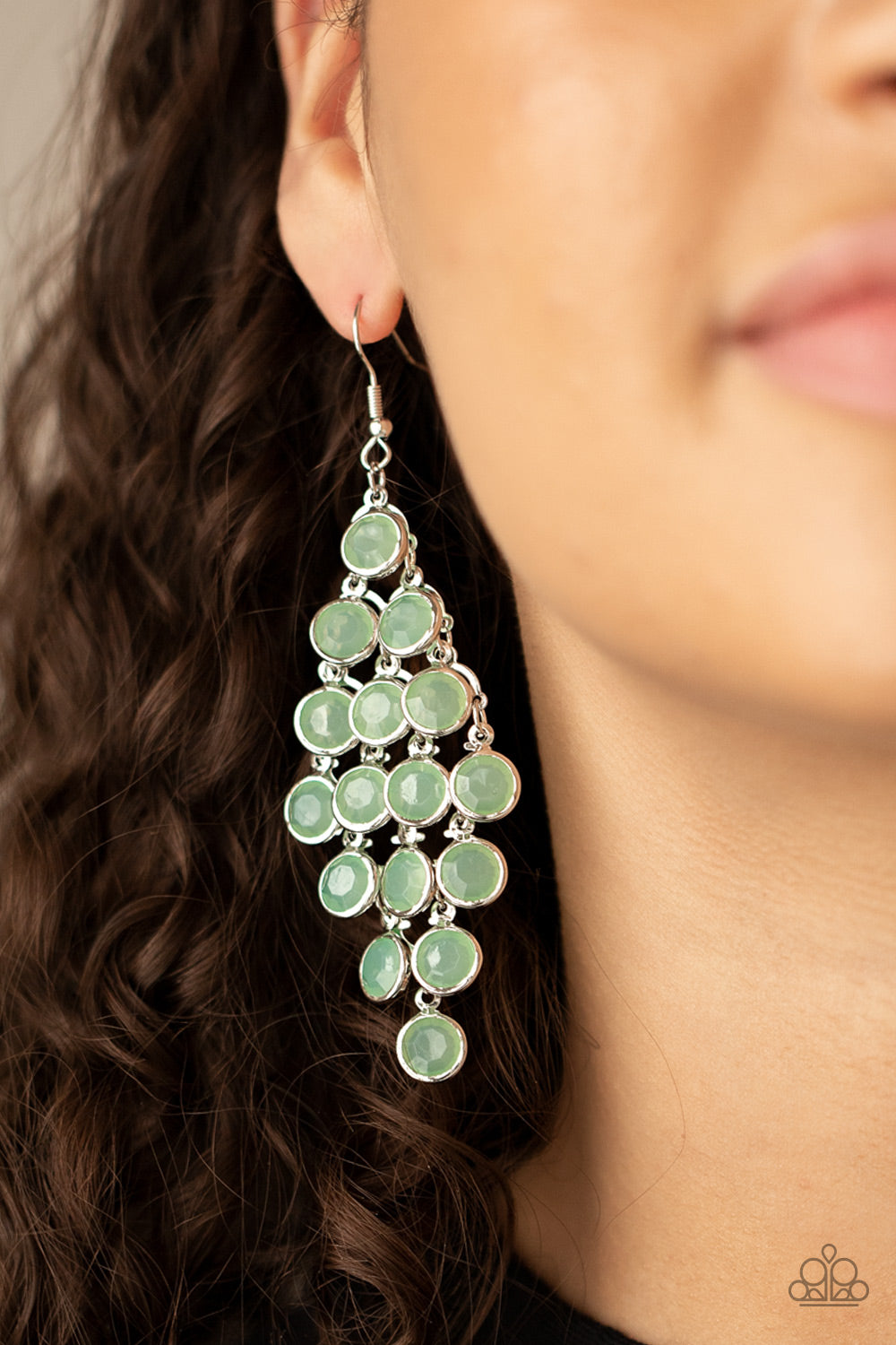 Paparazzi With All DEW Respect - Green Earrings