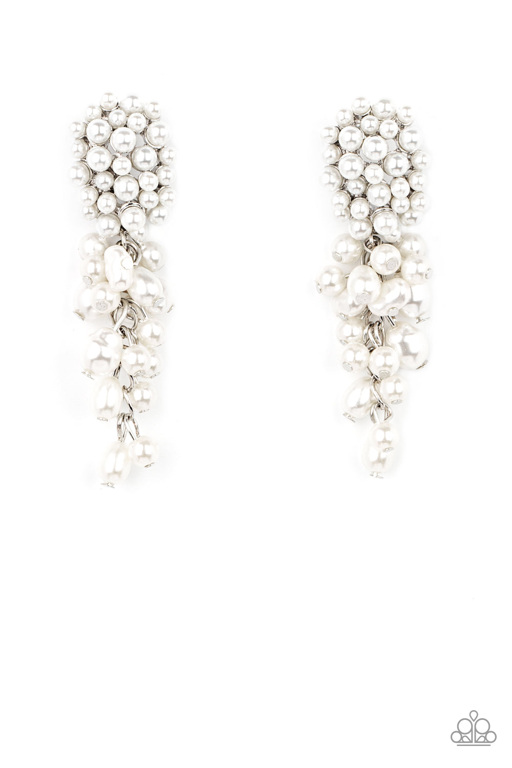 Paparazzi Fabulously Flattering - White Post Earrings