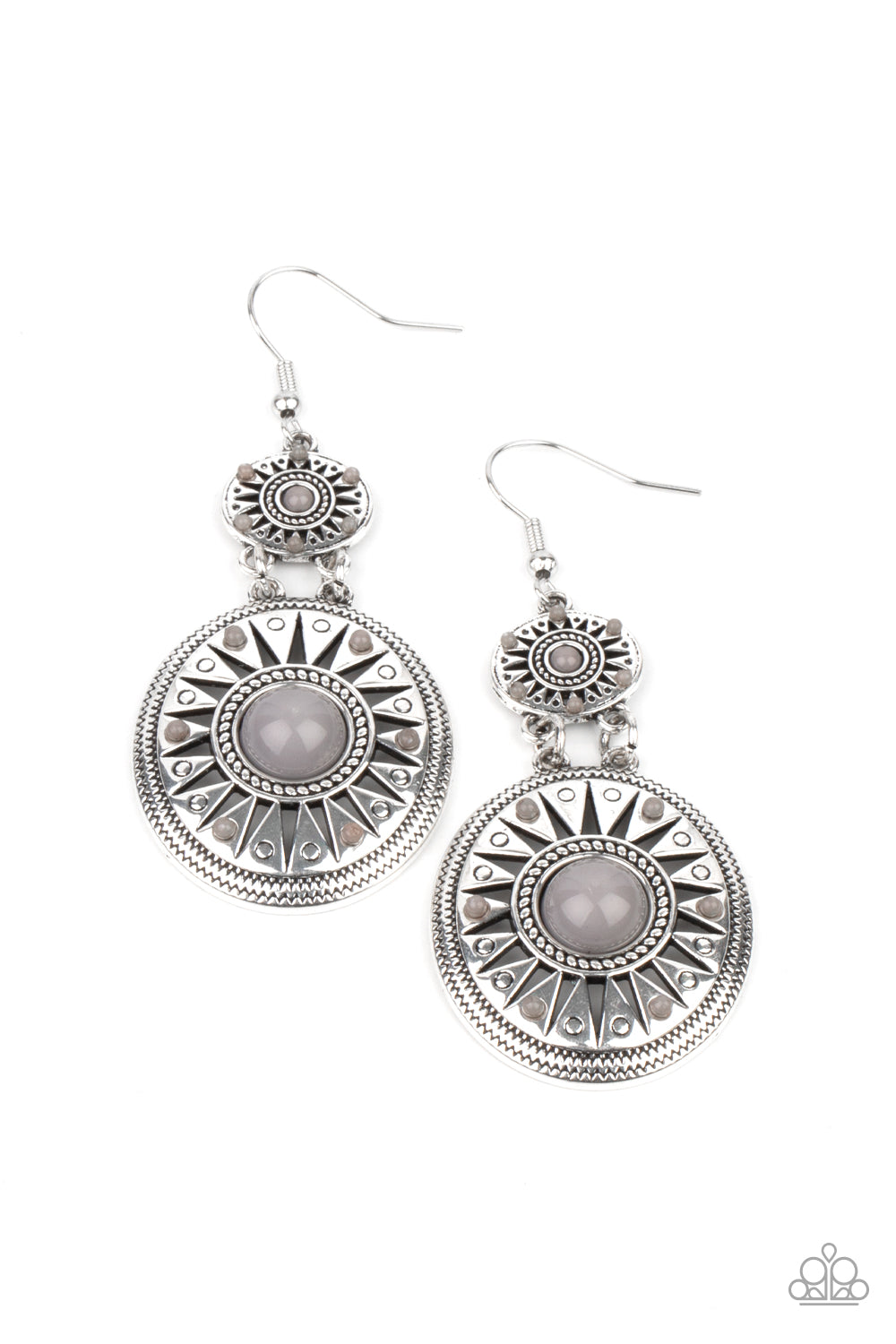 Paparazzi Temple of The Sun - Silver Earrings