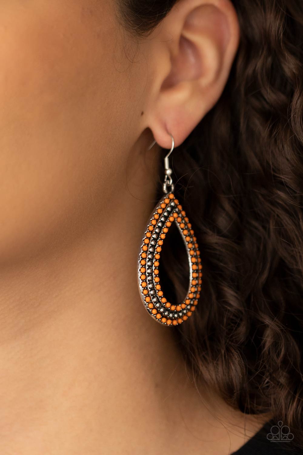 Paparazzi Tear Tracks - Orange Earrings