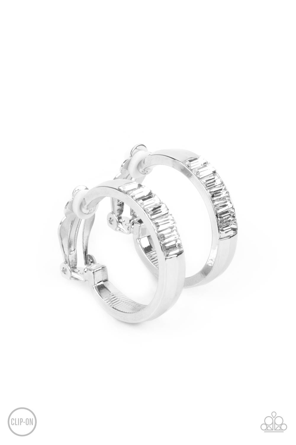 Paparazzi Ready, Steady, GLOW - White Clip On Earrings