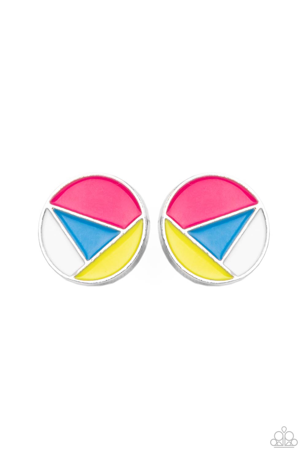Artistic Expression - Multi Pink-Blue Post Earrings